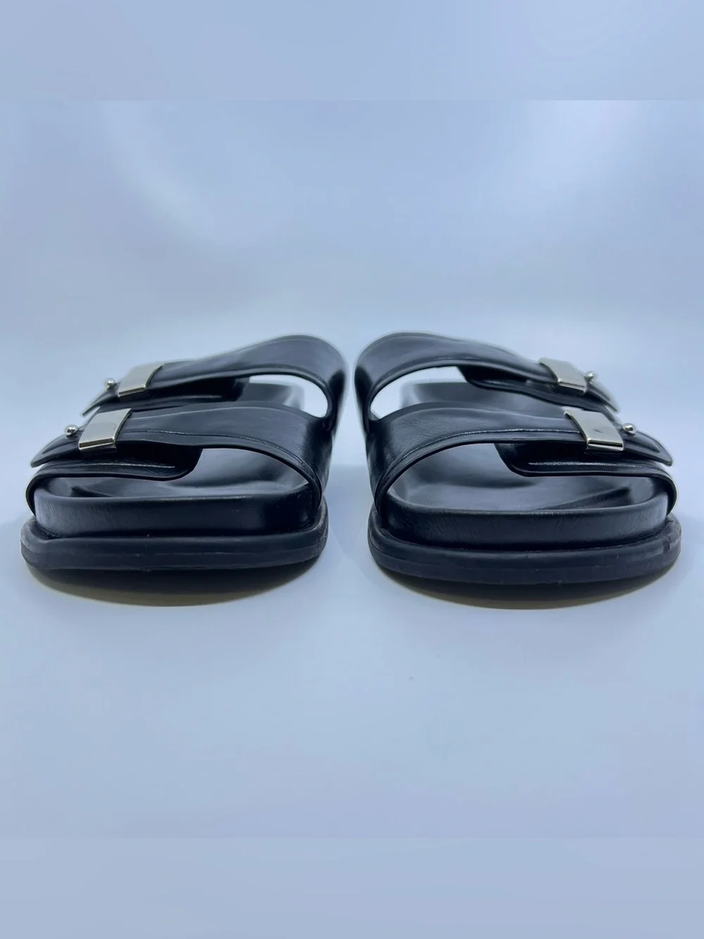 Zara Double Strap Flat Sandal | Black | Size 8 (39) - Picture 5 of 12
